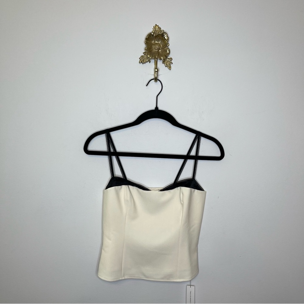 Reformation Black and Cream Top